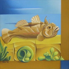 Blocherfisch, oil on canvas